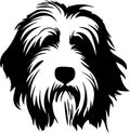 Old English Sheepdog Black Silhouette Generative Ai