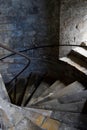 Spiral staircase inside a medieval castle Royalty Free Stock Photo