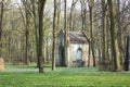 Old entombment on abandoned graveyard