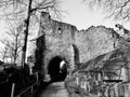 Old entrance gate to the castle ruins Royalty Free Stock Photo