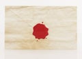 Old envelope with wax seal Royalty Free Stock Photo