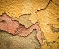 Old eroded plaster layer color Royalty Free Stock Photo