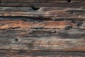 Old eroded wood texture. Old wood natural pattern. Aged brown wood background. Oak wood texture Royalty Free Stock Photo