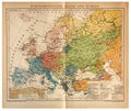 Old ethnographic Map of Europe Royalty Free Stock Photo