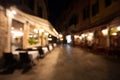 Old European night city blurred background