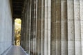 Exterior Greek columns of an ancient temple