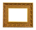 Old extra wide ornamental golden picture frame Royalty Free Stock Photo