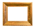Old extra wide plain golden wooden picture frame Royalty Free Stock Photo