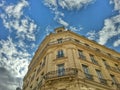 The old facade of the building ancient in Lyon old town, Lyon old town, France Royalty Free Stock Photo
