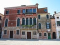 Old facade of a classical building in the historical center of V