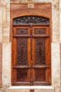 Old facade and entrance of majestic house in Alcaraz, Albacete province, Spain Royalty Free Stock Photo