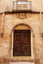 Old facade and entrance of majestic house in Alcaraz, Albacete province, Spain Royalty Free Stock Photo