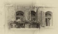 Old Facade of windows and door in Jaffa Israel