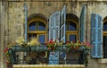 Old Facade of windows and door in Jaffa Israel