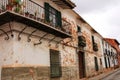 Old facades, balconies and vintage lanterns in Villanueva de los Infantes, Spain