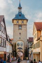 The Old Fachwerk houses in Germany. Scenic view of ancient medieval urban street architecture with half-timbered houses Royalty Free Stock Photo