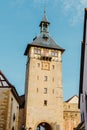 The Old Fachwerk houses in Germany. Scenic view of ancient medieval urban street architecture with half-timbered houses Royalty Free Stock Photo