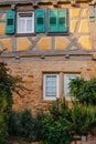 The Old Fachwerk houses in Germany. Scenic view of ancient medieval urban street architecture with half-timbered houses Royalty Free Stock Photo