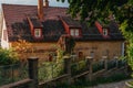 The Old Fachwerk houses in Germany. Scenic view of ancient medieval urban street architecture with half-timbered houses Royalty Free Stock Photo