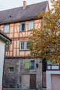 The Old Fachwerk houses in Germany. Scenic view of ancient medieval urban street architecture with half-timbered houses Royalty Free Stock Photo