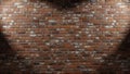 old factory bricks wall, spotlights. realistic 3D rendering. illustration.