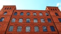 Old factory building with windows in Polish city of Lodz