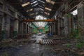 Abandoned warehouse with overhead crane