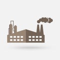 Old factory vector silhouette pictogram on white background. ÃÂ°ndustry pollution vector icon. Vector Simple modern icon design Royalty Free Stock Photo