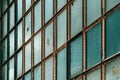 Old factory warehouse grid windows with broken glass Royalty Free Stock Photo