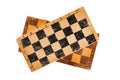 Old faded chess boards on white background