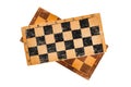 Old faded chess boards on white background