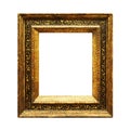 Old faded painting frame isolated on white Royalty Free Stock Photo