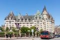 Old Fairmont Chateau Laurier Hotel building in Ottawa, Ontario in Canada. Cityscape on Rideau street in downtown Royalty Free Stock Photo