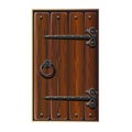 Old fairytale door with forged handles