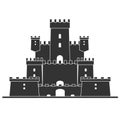 Medieval castle. Tower building, architecture ancient history . Flat vector illustration