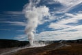 Old Faithful Geyser erupt in Yellowstone National Park Royalty Free Stock Photo