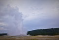 Old faithful geyser eruption in yellowstone national park wyoming Royalty Free Stock Photo