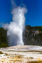 Old Faithful geyser shooting into the air at Yellowstone Park Wyoming Royalty Free Stock Photo