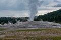 Old Faithful Geyser in Yellowstone National Park Royalty Free Stock Photo