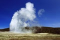Yellowstone National Park, Eruption of Old Faithful Geyser at the Upper Geyser Basin on Beautiful Spring Day, Wyoming, USA Royalty Free Stock Photo