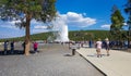 Old Faithful Gives Visitors a Wonderful Show