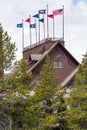 Old faithful inn and lodge - Yellowstone National Park Royalty Free Stock Photo