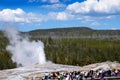 Old faithfull Yellowstone National Park in Wyoming USA