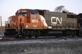 Old Fallen Flag Grand Trunk Western diesel locomotive repainted in Canadian National color scheme