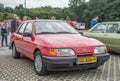 Old red veteran youngtimer sedan car Ford Sierra