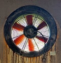 Old fan in the wall of abandoned factory Royalty Free Stock Photo