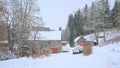 Old farm in an estonian winter landscapee Royalty Free Stock Photo