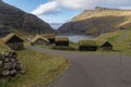 The old farm house DÃÂºvugarÃÂ°ar in Saksun, Faroe Islands, Denmark