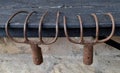 Old farm implements with oxide Royalty Free Stock Photo