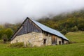 Old farm in mountain in French Alps at Granges de Joigny. Royalty Free Stock Photo